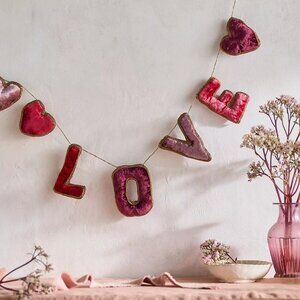 Love Velvet Valentines Garland by Terrain Anthropologie - Sold Out